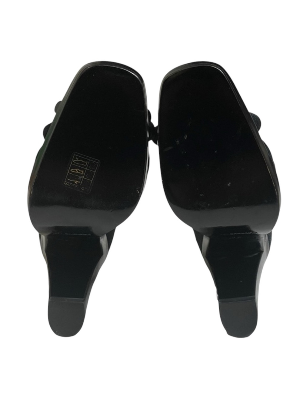 new Balenciaga ♚ Classic Suede Platform Heeled Loafer Pumps ♚ Navy Blue ♚ 35 5M - Picture 12 of 16
